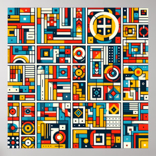 Esthetisch Kleurrijk Geometrisch Patroon Poster