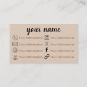 Esthetisch neutraal bloemig Visitekaartje (Achterkant)