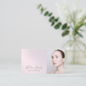 esthetisch paarse roze gradiënt visitekaartje (Staand voorkant)