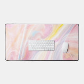 Esthetisch pastel roze geel marmer monogram bureaumat (Keyboard & Muis)