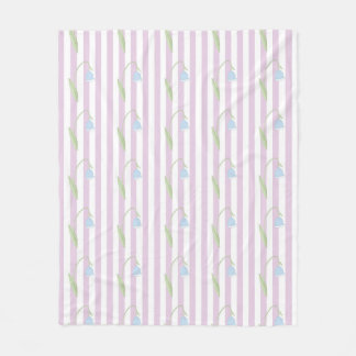 Esthetisch pastelroze gestreept patroon met bloeme fleece deken