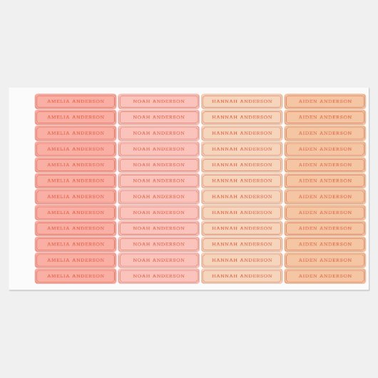  esthetisch perzik roze waterdicht naamlabel labels (Vel)