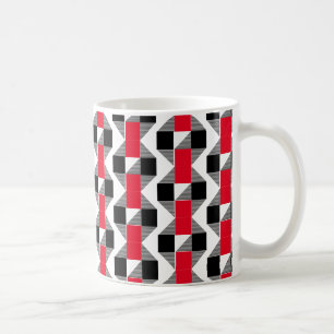esthetisch rood en zwart klassiek kleurengeometris koffiemok