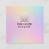 Esthetisch roze holografische iriserende QR-code Vierkante Visitekaartje (Voorkant)