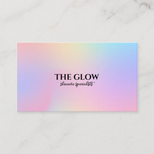 Esthetisch roze holografische iriserende QR-code Visitekaartje (Voorkant)