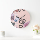 Esthetisch-roze retro abstract ontwerp grote klok (Huis)