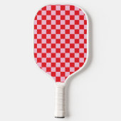 Esthetisch roze rood geruit monogram pickleball paddle (Achterkant)