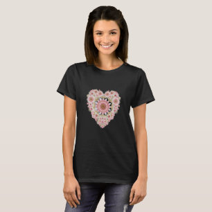 Esthetisch T-shirt met bloemenhart voor vrouwen
