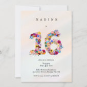 Esthetisch zoet 16 Verjaardag Uitnodiging Modern 1 (Voorkant)