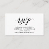 Esthetisch zwart script, bruiloft RSVP reageren Informatiekaartje (Voorkant)