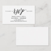 Esthetisch zwart script, partij RSVP reageren Informatiekaartje (Voorkant / Achterkant)