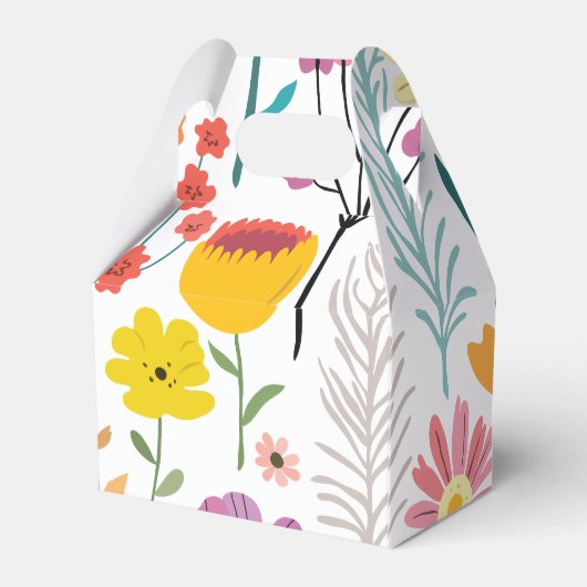 Esthetische 60's Retro Wildflower, Bedankdoosjes (Achterkant)