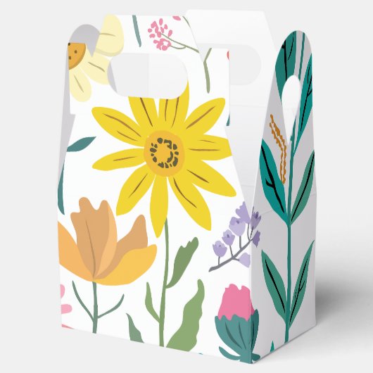 Esthetische 60's Retro Wildflower, Bedankdoosjes (Geopend)