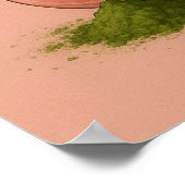 Esthetische aardbei matcha kunstprint, voedsel kun poster (Hoek)