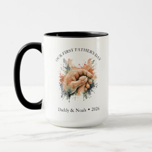 Esthetische Aquarel Boho Eerste Vaderdag Geschenk Mok