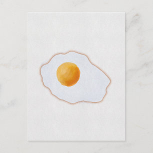 Esthetische Aquarel Gebakken Ei Minimalistische Ku Briefkaart