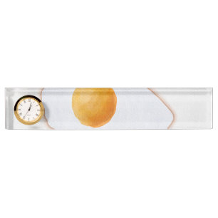 Esthetische Aquarel Gebakken Ei Minimalistische Ku Naambordje