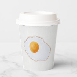 Esthetische Aquarel Gebakken Ei Minimalistische Ku Papieren Bekers
