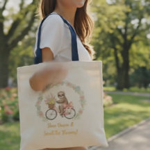 Esthetische aquarel luiaard bloem tas