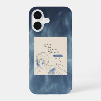 esthetische azuurblauwe telefoonhoes iPhone 16 hoesje