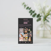 Esthetische Black Pink Nail Tech Beauty Grid Visitekaartje (Staand voorkant)