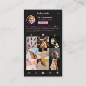 Esthetische Black Pink Nail Tech Beauty Grid Visitekaartje (Voorkant)