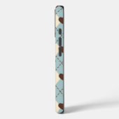 Esthetische blauwe,crème argyle hartpatroon hoes (Achterkant / Links)