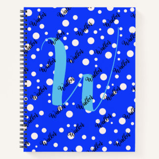 Esthetische Blauwe Kleur - Initiaal Naam Monogramm Notitieboek