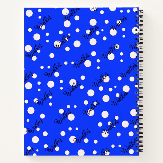 Esthetische Blauwe Kleur - Initiaal Naam Monogramm Notitieboek (Achterkant)