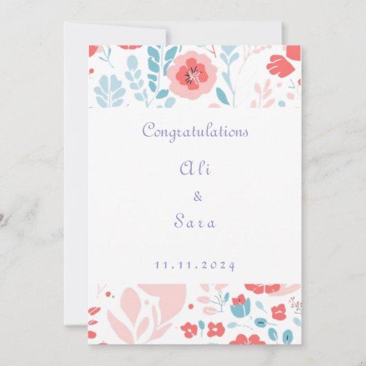 Esthetische bloem bruiloft uitnodiging (Voorkant)
