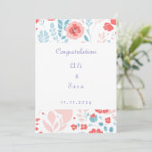 Esthetische bloem bruiloft uitnodiging (Staand voorkant)