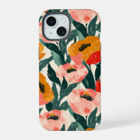 Esthetische Bloemen iPhone 15 Stoer Hoesje