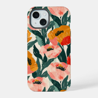 Esthetische Bloemen iPhone 15 Stoer Hoesje