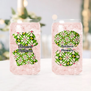 Esthetische bloemen patroon blikvorm glas