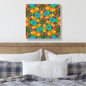 Esthetische bloemen patroon canvas afdruk (Insitu (Slaapkamer))
