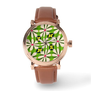 Esthetische bloemen patroon horloge