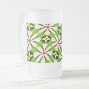 Esthetische bloemen patroon matglas bierpul