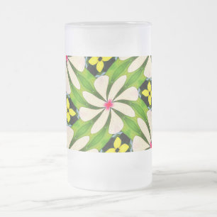 Esthetische bloemen patroon matglas bierpul