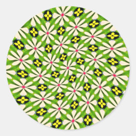 Esthetische bloemen patroon ronde sticker