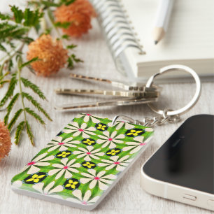 Esthetische bloemen patroon sleutelhanger
