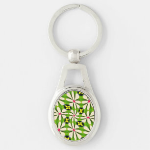 Esthetische bloemen patroon sleutelhanger