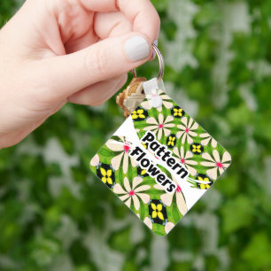 Esthetische bloemen patroon sleutelhanger