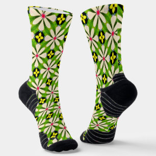 Esthetische bloemen patroon sokken
