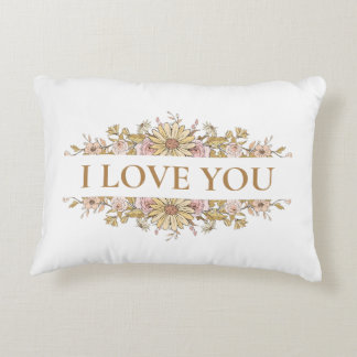 Esthetische bloemenkussen "Love You" – Voor- en ac Accent Kussen