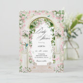 Esthetische bloementuinboog baby shower kaart (Staand voorkant)