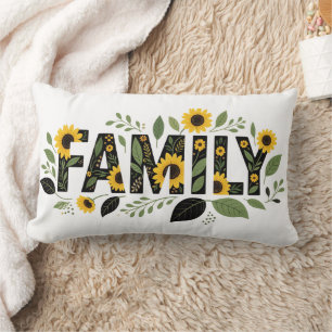 Esthetische Boho Floral Family typografie Kussen