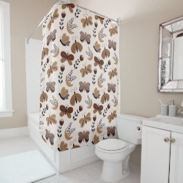 Esthetische boho vlinders met bladeren lente douchegordijn