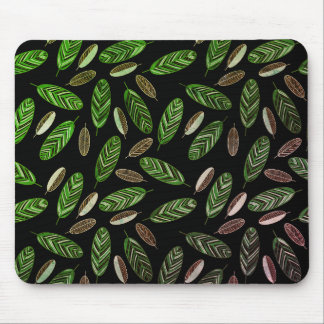 Esthetische botanische zwarte en groene muismat