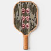 Esthetische Bottomland Camo Baby Roze linten & str Pickleball Paddle (Voorkant)
