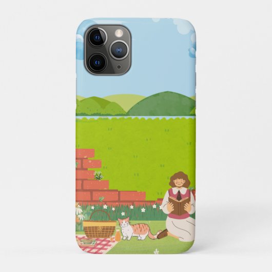 Esthetische Cat Picnic Schattige Modern Case-Mate iPhone Case (Achterkant)